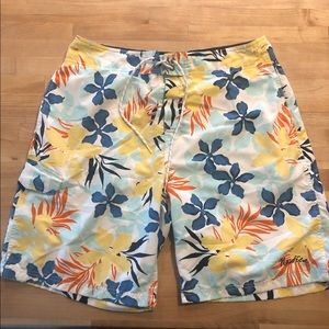 Nautical floral swim trunks with cargo pocket -34